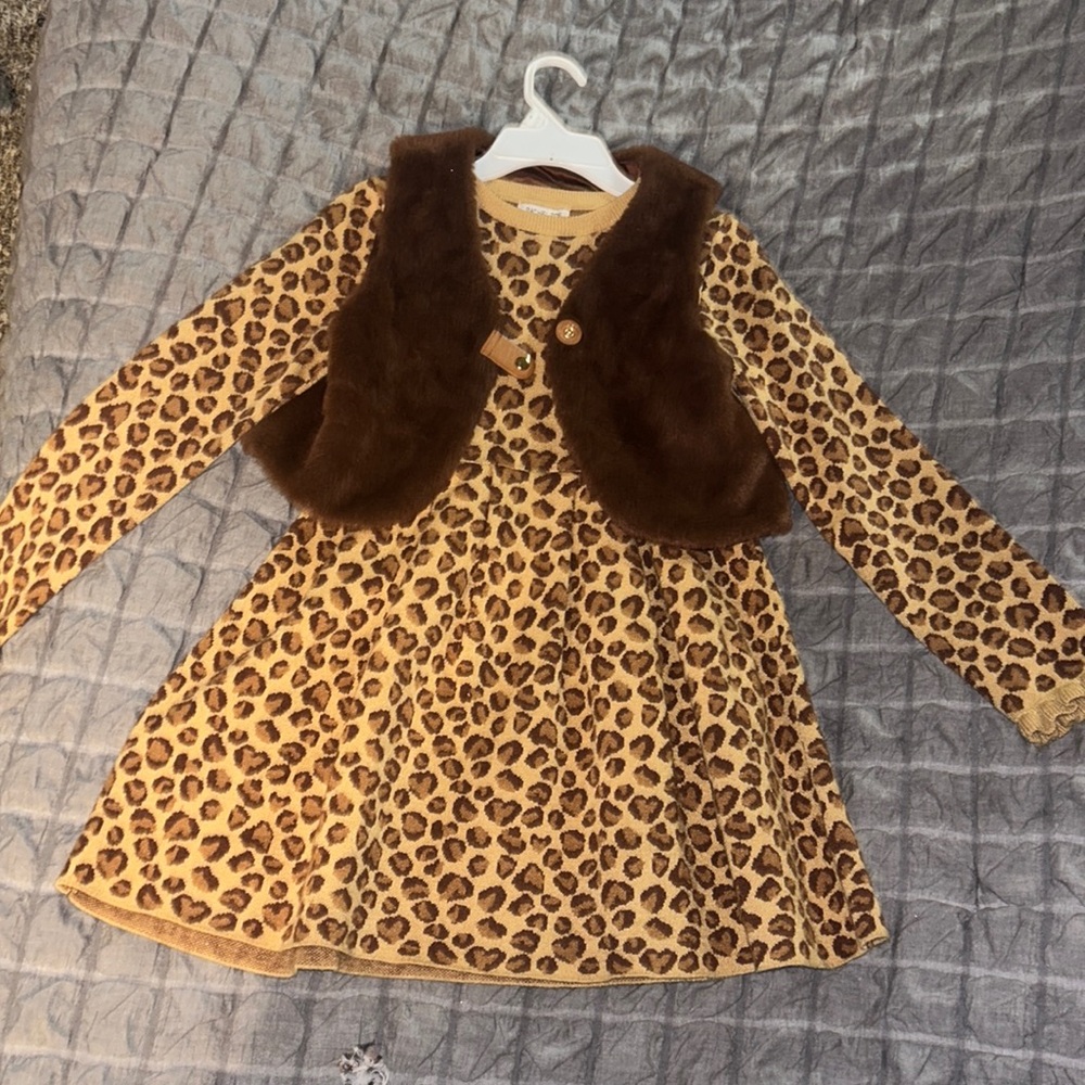 Toddler Girls Dress And Vest Set